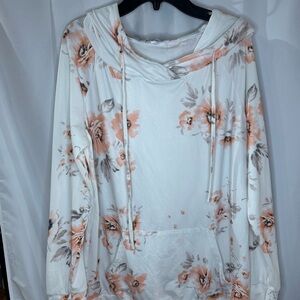 Light weight Floral Hoodie with Drawstrings size M